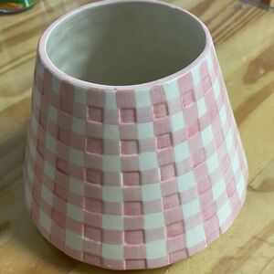 Yankee Candle White & Pink Checkered Candle Topper/Shade